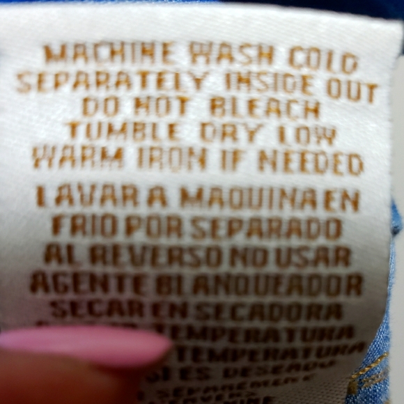 YMI Denim Jean Shirt Dark Cotton Silky Pearl Snap Buttons Women's XL - Picture 8 of 8